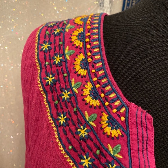 Medium Anthropologie Sunflower Boho Tank Top - Picture 6 of 7